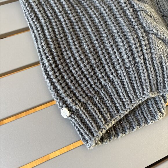 Pure HandKnit Sweater Womens S/M Gray Open Chunky Knit Expedition Shrug NWT - Picture 6 of 6